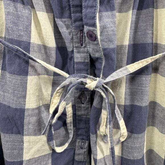 Motherhood Maternity Women's Small Blue Plaid‎ Button Down Dress with Tie Waist - Picture 7 of 10